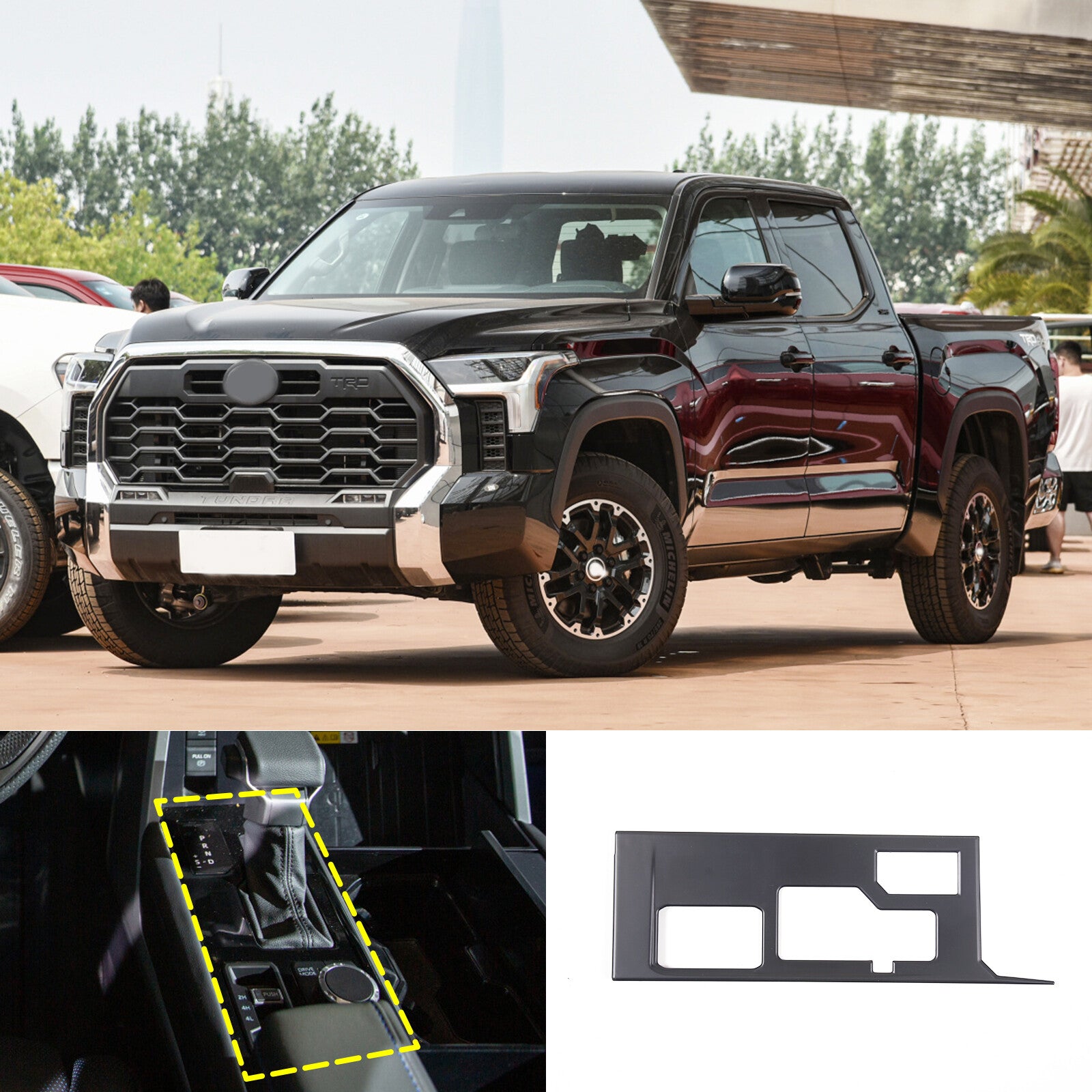 Matte Black ABS Mirror Door Handle Cover Trim Kit for Toyota Tendera 2007 - 2021