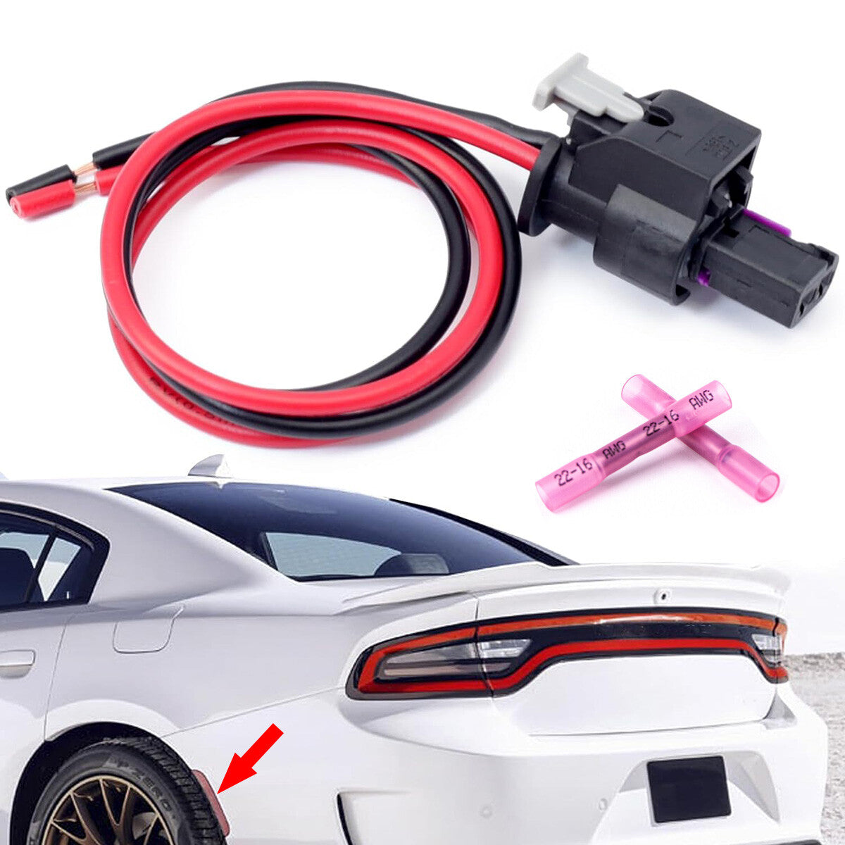 Side-marked tail connector harness front/rear fits for Dodge charger 2015 - 2022