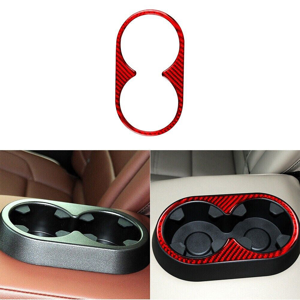 Carbon Fiber Rear Center Cupholder Cover Trim For Silverado for GMC for SIERRA 2014-2018