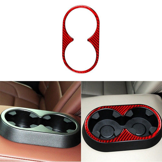 Carbon Fiber Rear Center Cupholder Cover Trim For Silverado for GMC for SIERRA 2014-2018