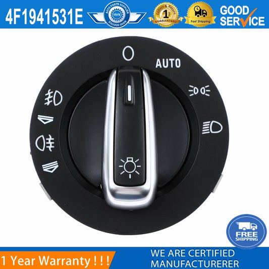 Chrome car headlight switch and fog light for Audi A6, S6, C6, RS6, and Allroad 4F1941531E