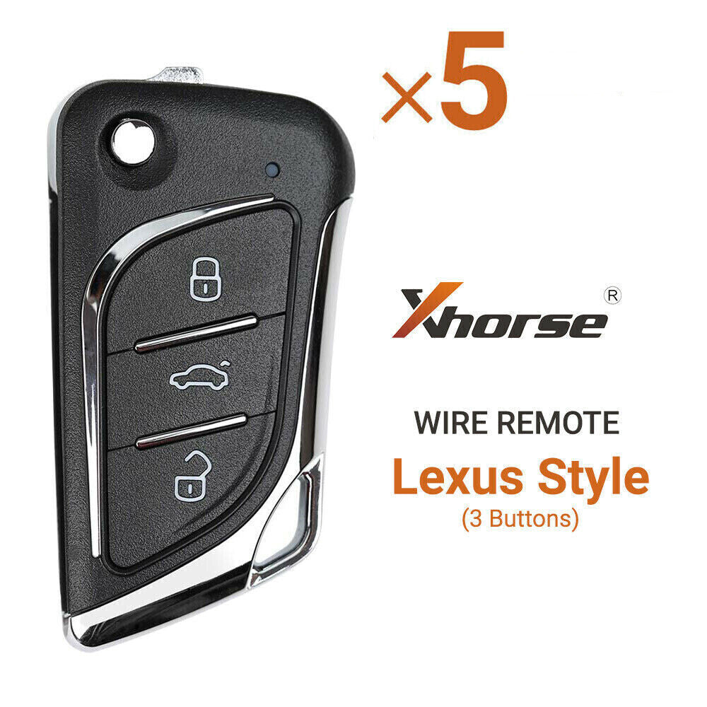 5Pcs XKLKS0EN Universal Flip Wire Remote Key for Lexus Style 3 Buttons HK