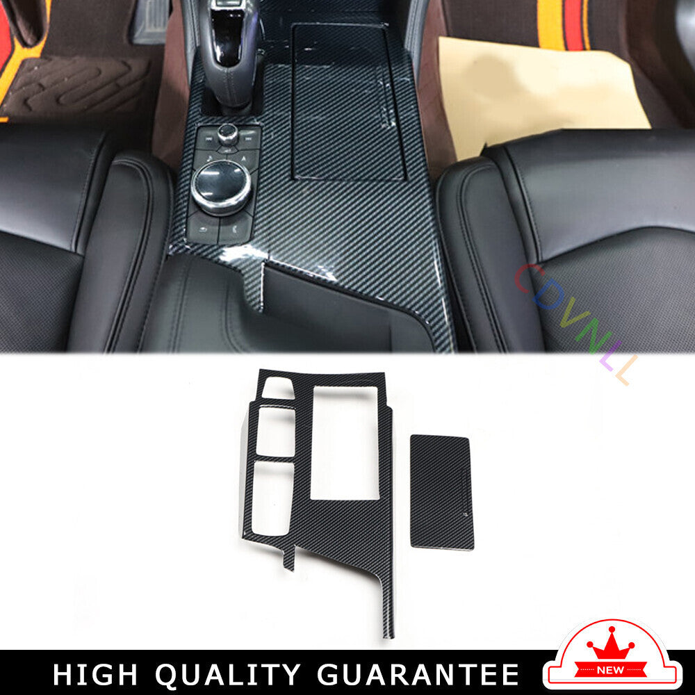 for Cadillac CT6 2016-20 Carbon Fiber Inner Console Gear Shift Frame Cover Trim