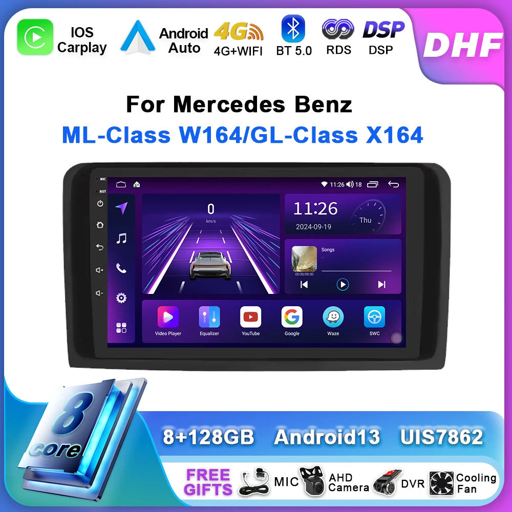 for Mercedes for Benz ML W164 X164 ML350 ML300 GL500 CarPlay Car Radio Screen GPS