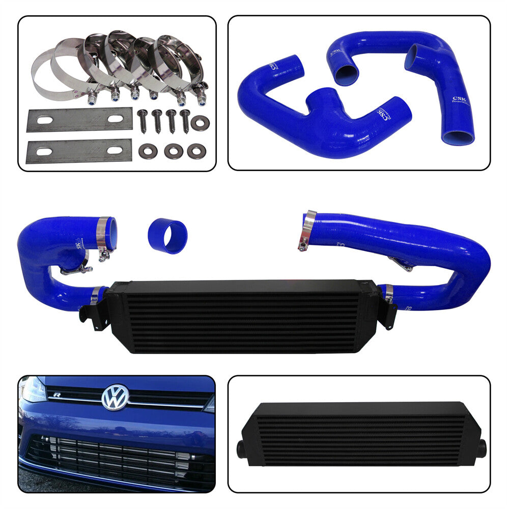 FMIC Twin Intercooler Hose Kit for VW for Golf R GTI MK7 2.0T Blue 2015-2017 Blue
