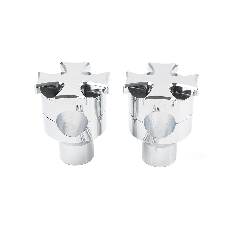 Universal 2 Rise Handlebar Riser Clamp Mount for Harley Softail Dyna Road King