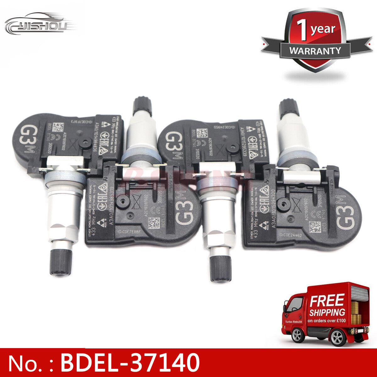 4-pack of tire pressure sensors BDEL-37140 for Mazda CX-30 2019. BDEL37140 433MHz. new.
