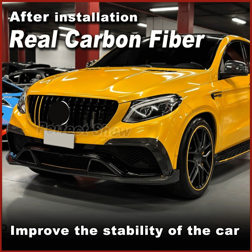 Carbon Fiber Front Bumper Splitters Fins Fit for Mercedes-Benz GLE63 2015-19