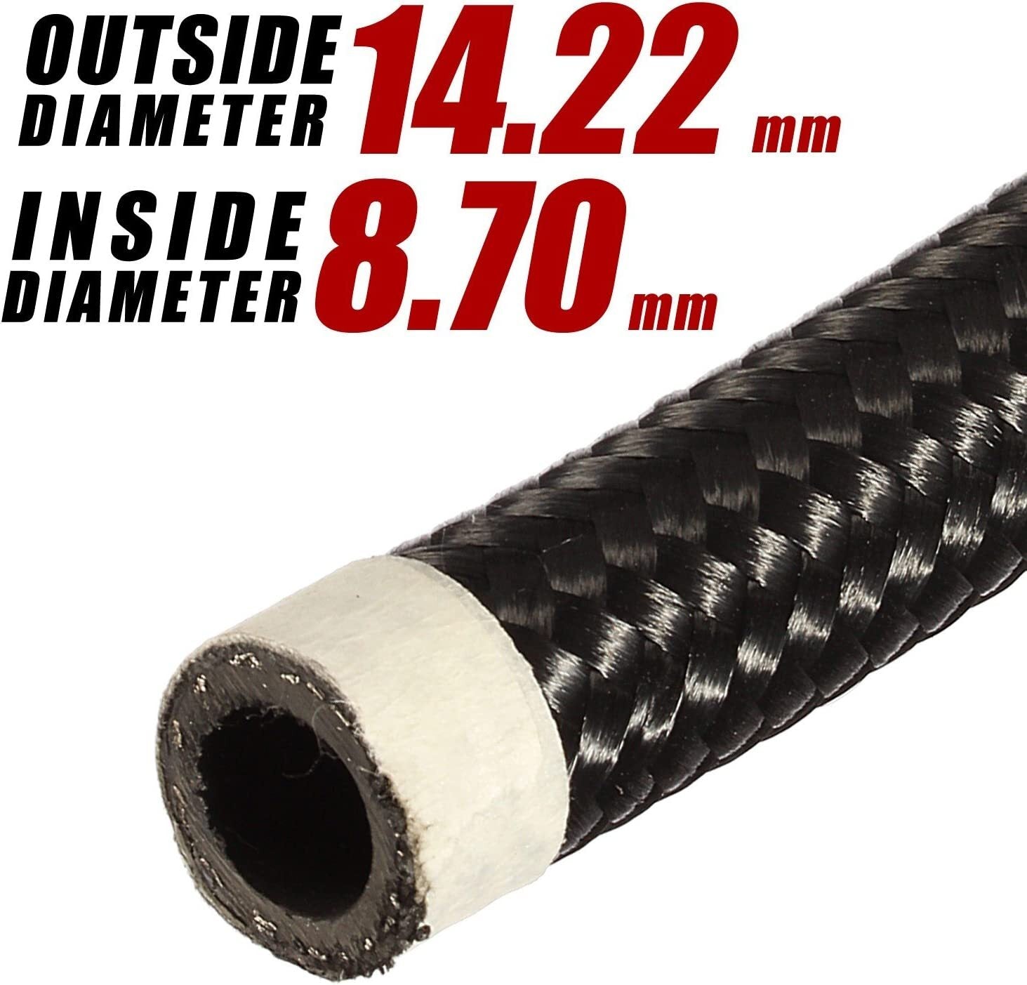 20ft 6AN 6AN6 AN-6 Accessories Steel Nylon Braided Oil Fuel Line Rotary Hose End Kit