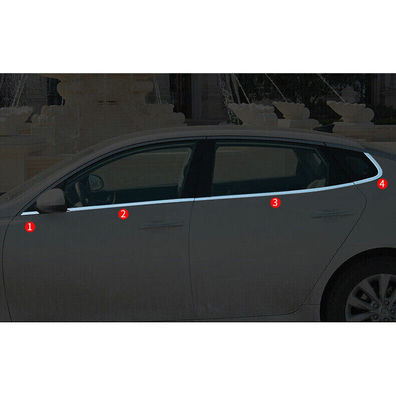 for Kia Optima 16-20 Chrome Steel Window bottom Strip Sill Molding Cover Trim 8x