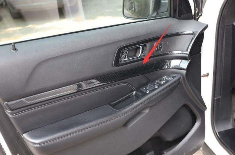 Inner Door Panel Cover Trim 4PCS Fit for Ford Explorer 2011-2019 Carbon Fiber