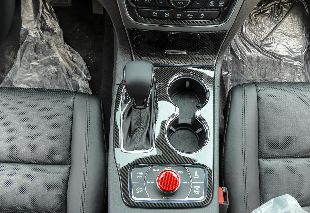 for Jeep Grand Cherokee 2011-2022 Red Real Carbon Fiber 4WD Switch Knob Cover