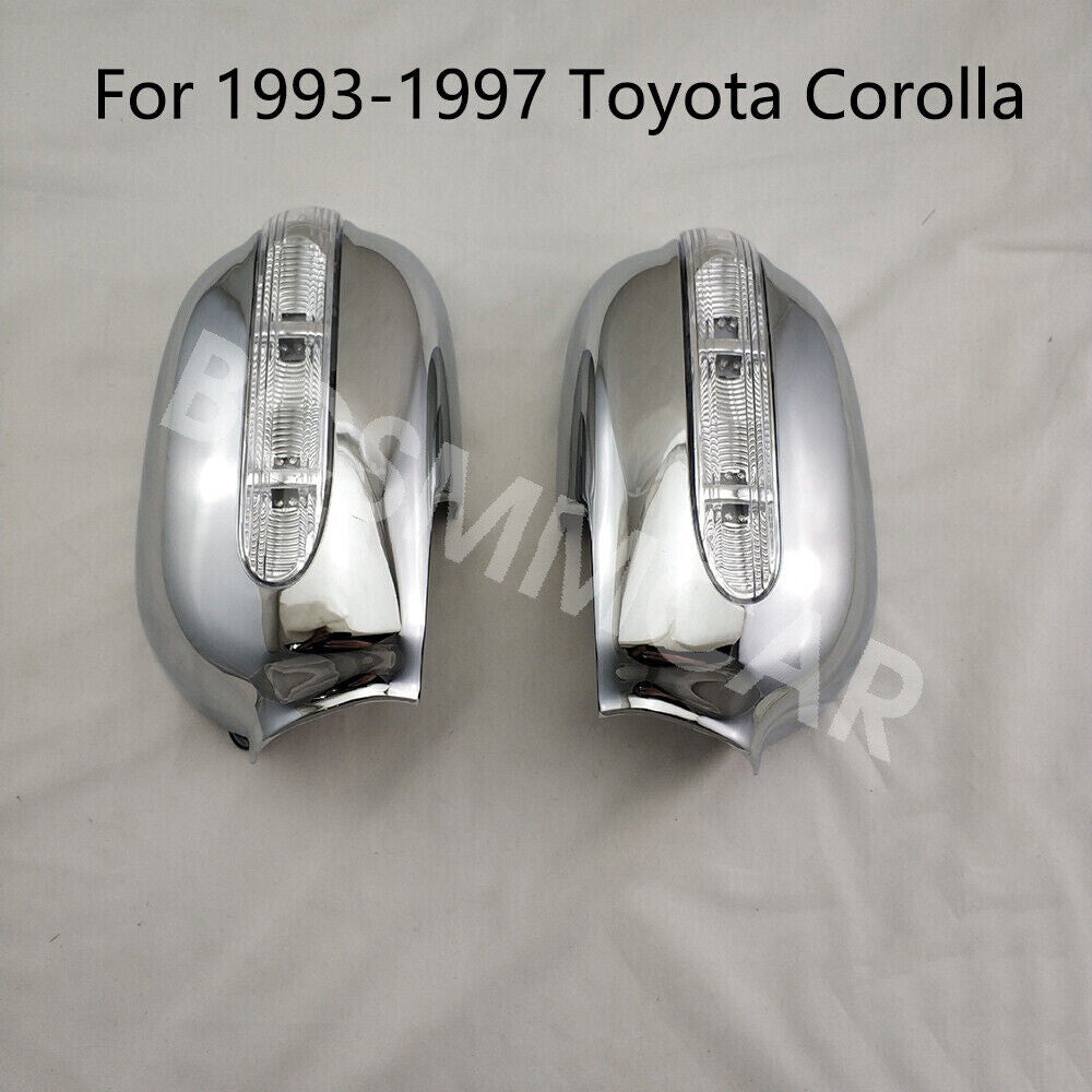 Fit For 1993-1997 for Toyota for Corolla Chrome Side Rear View LED Mirror Cover Trim