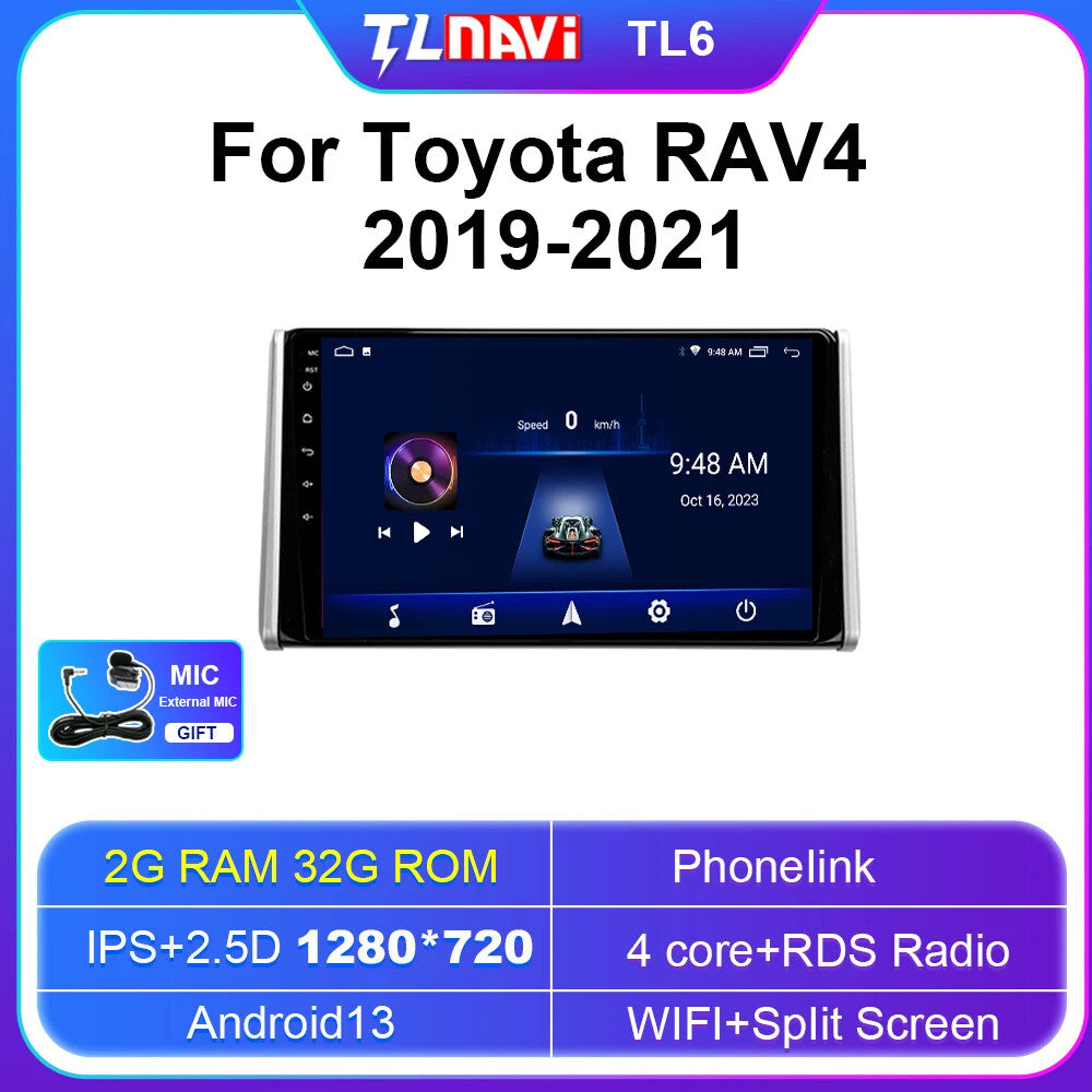 Car Radio Multimedia for Toyota RAV4 Android12 Stereo Player Unit GPS Navigation