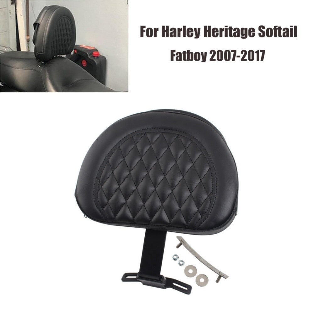 Plug-in Driver Rider Backrest Diamond Pad for Harley Fatboy Softail 2007-2017