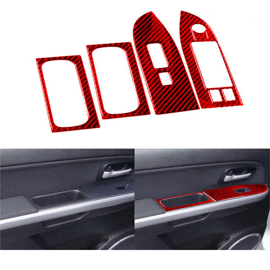 Carbon Fiber Front Door Decorative Cover Trim for Suzuki Grand Vitara 06-13 Red