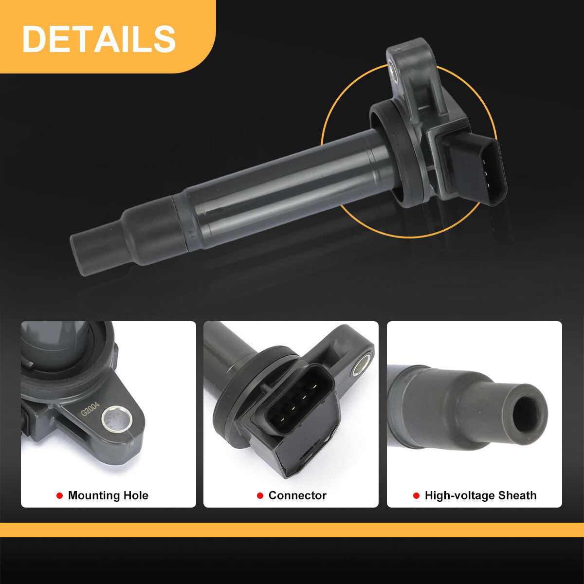 4 brand new ignition coils for Toyota for Lexus V8 4.3L, 4.7L, and 5.7L engines. (Ignition coil number: 90919-02230400)