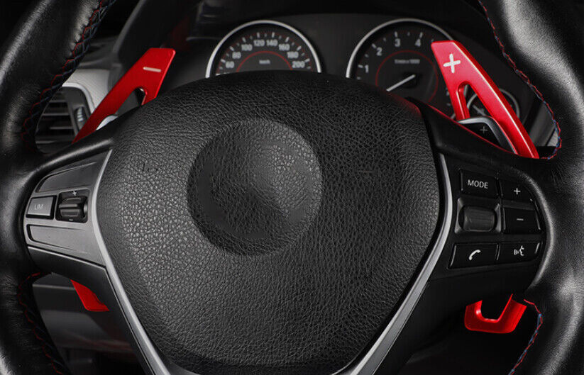 for BMW X5 2014-2018 Red Aluminum Inner Steering Wheel Shift Paddle Shifter 2PCS