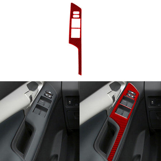Red Carbon Fiber Driver Door Lift Control Cover Trim for Toyota Matrix 2009-2014