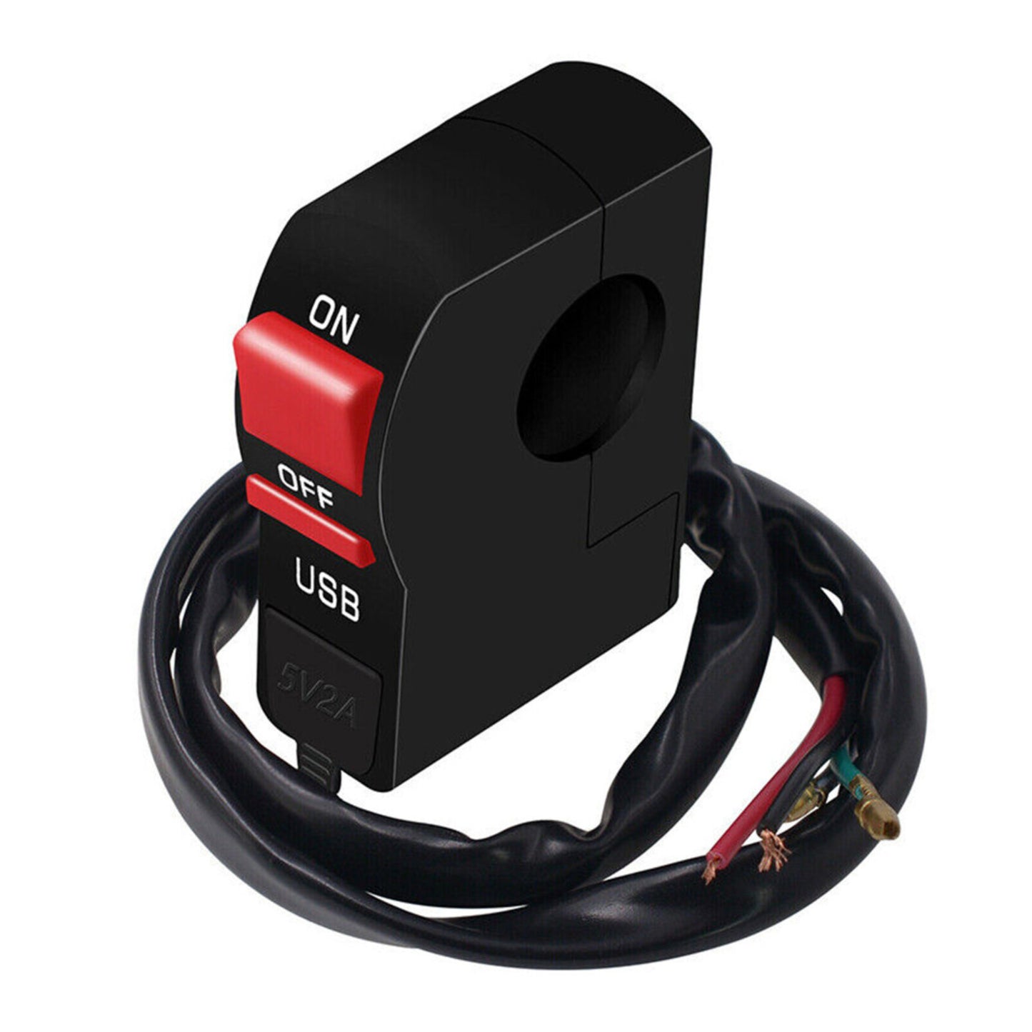 DC12V Motorcycle Handlebar USB Socket Splitter Charger Power Adapter For Phone