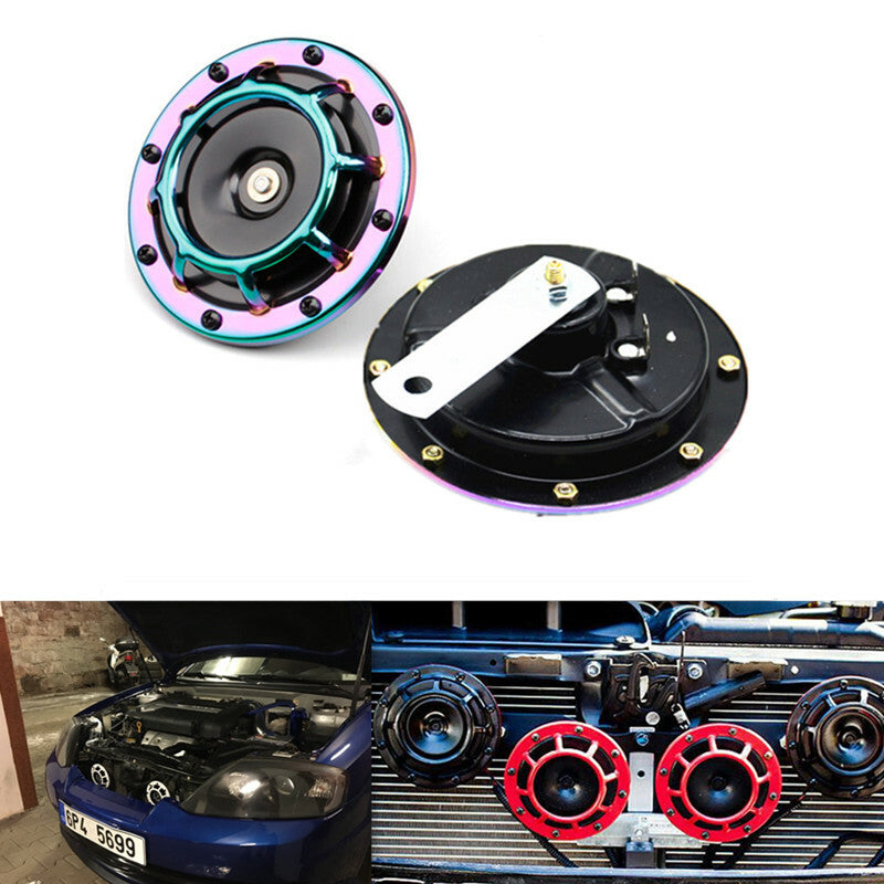 2Pcs Car Modification Grille Mount Super Loud Tones Compact Electric Blast Horn