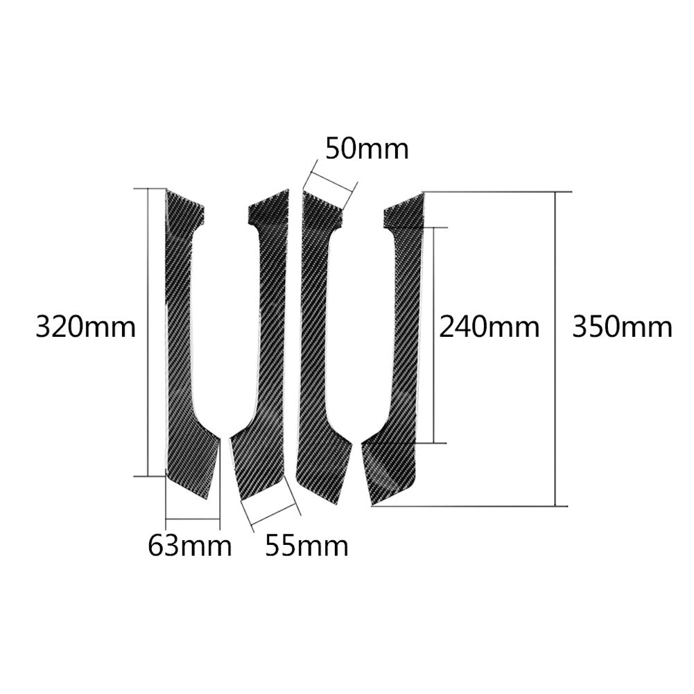 Carbon Fiber Door's Handrail Cover Trim for Toyota for Land Cruiser Prado 2010-2018