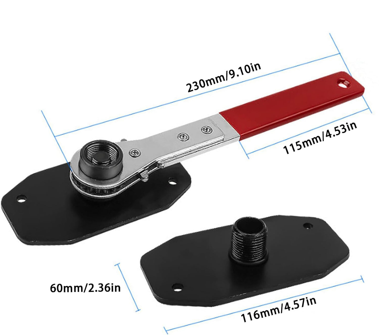 Car Ratchet Brake Piston Wrench W/Hooks Caliper Pad Install Tool Press RedRed
