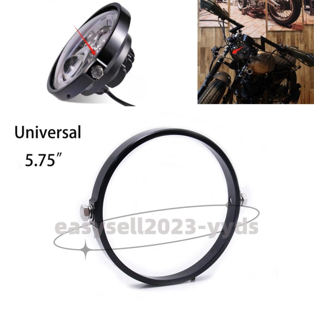 Black 5.75 Round Headlight Mounting Bracket Ring for Harley Davidson Dyna, for Honda