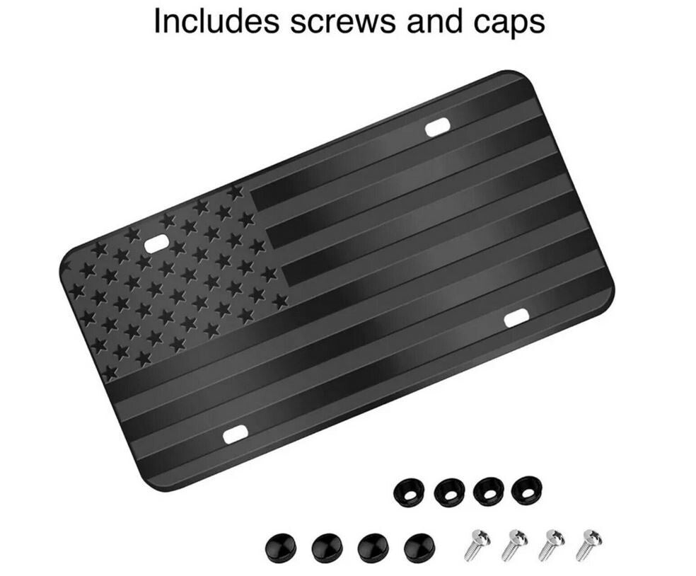 Car License Plate Front Rear Hood Trunk Boot Black Flag for Toyota 12x6