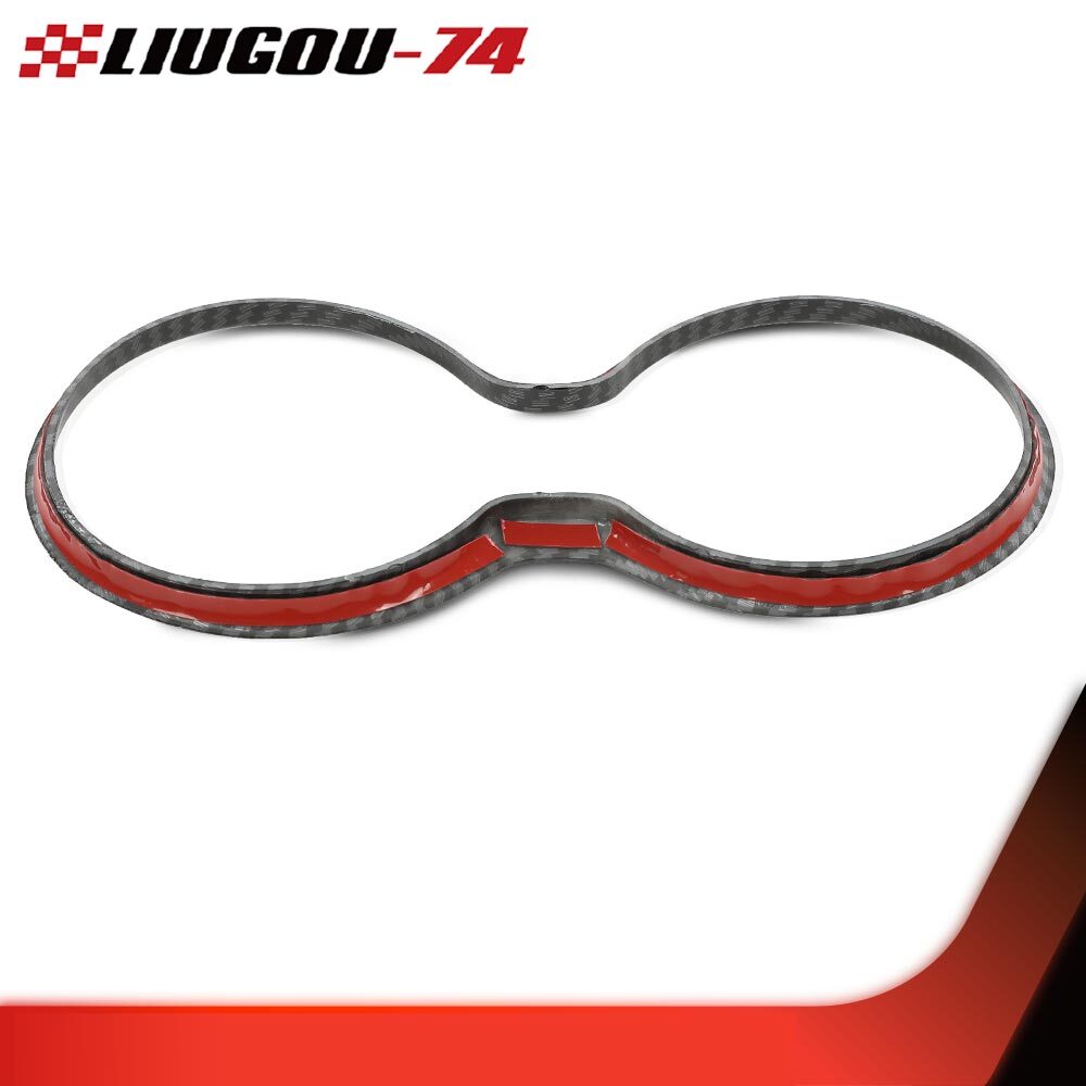 Suitable for Grand Cherokee 11-21 gear shift cup holder cover with decorative border in carbon fiber style.