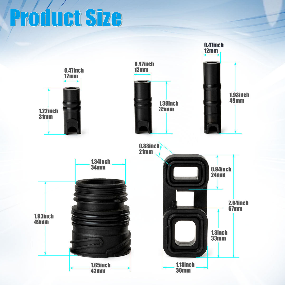 6PCS 6HP19 6HP21 Valve Body to Case Sleeve Seal Mechatronic Kit for BMW X3 Z4 X5