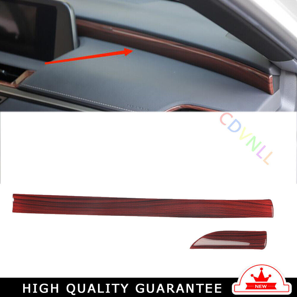 Middle Console Dashboard Strip Trim Interior Fit for Lexus for ES 2015-2017 Red Wood