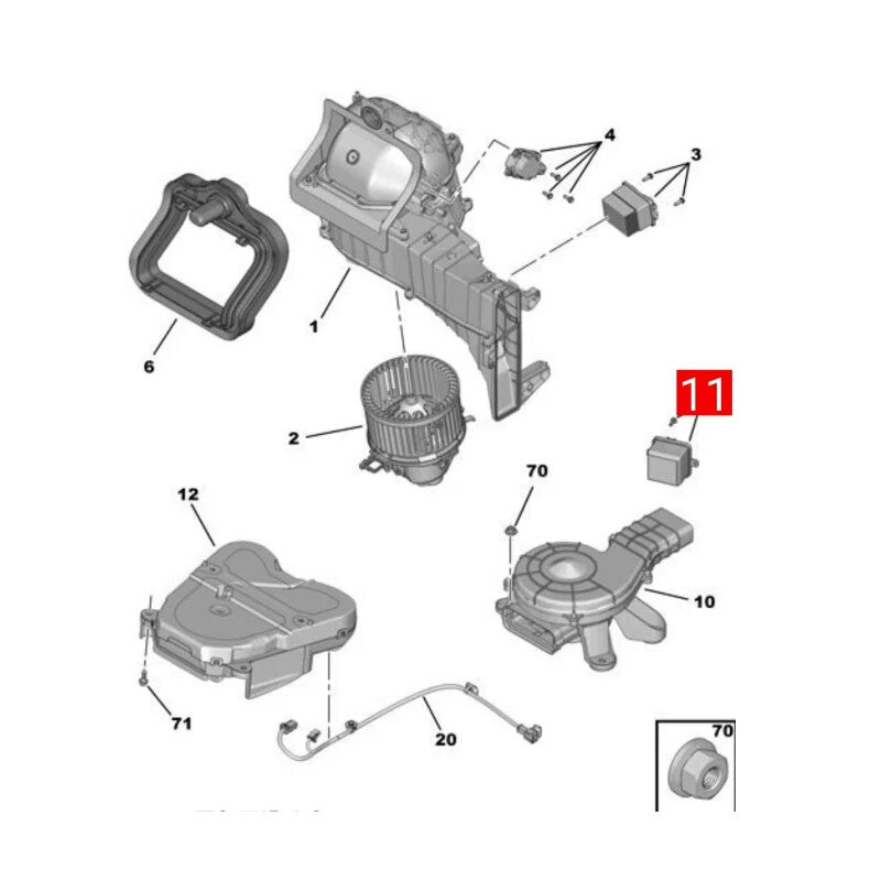 1609722280 Air Conditioning Blower Resistance Fan Module for Citroen C4 Picasso