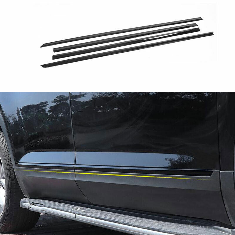 Gloss black Side Door Body Molding Cover Trim Strip Steel for VW Atlas 2018-2020