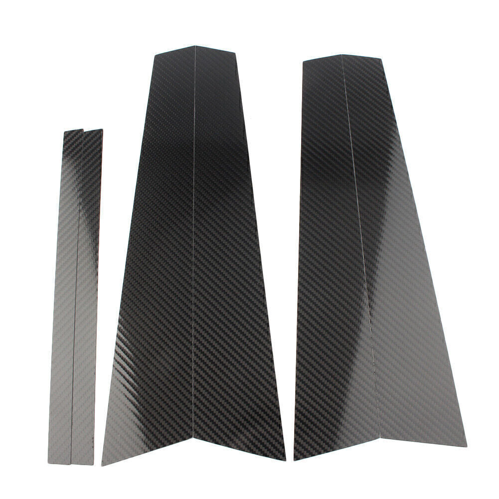 Window B Pillar Trim Cover Carbon Fiber Black Fit for BMW 5 Series F10 2011-2017