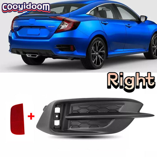 Right rear bumper reflector fog light cover for 2016-2021 for Honda for Civic
