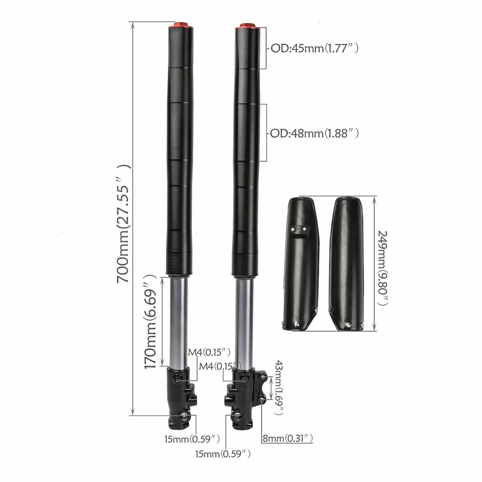 Shock Swingarm fork + 17-inch and 14-inch wheels 90/100-14 and 70/100-17 Dirt bike razor
