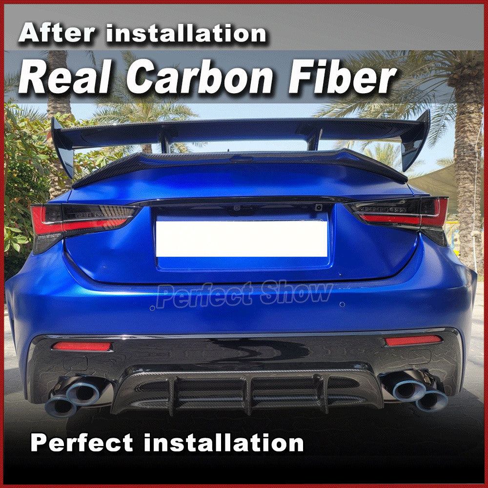 for Lexus RC F RCF RC-F Coupe 2015-2018 REAL CARBON Rear Trunk Spoiler Wing Lip