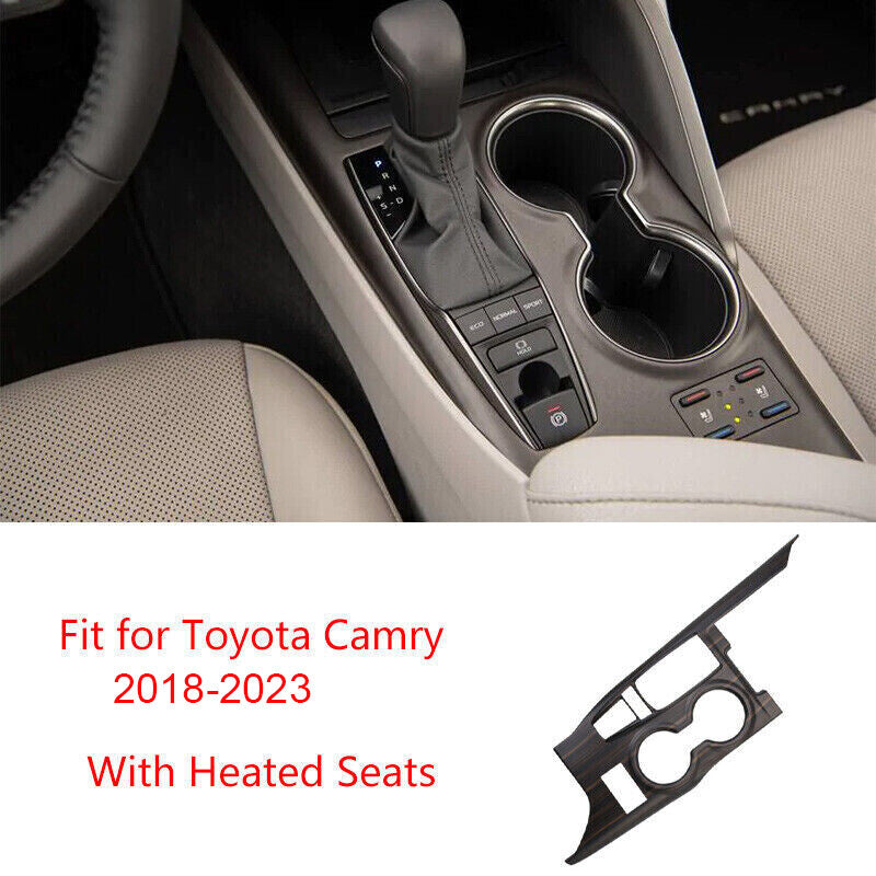 for Toyota for Camry 2018-2023 Wood Grain ABS Central Console Gear Shift Cover Trim