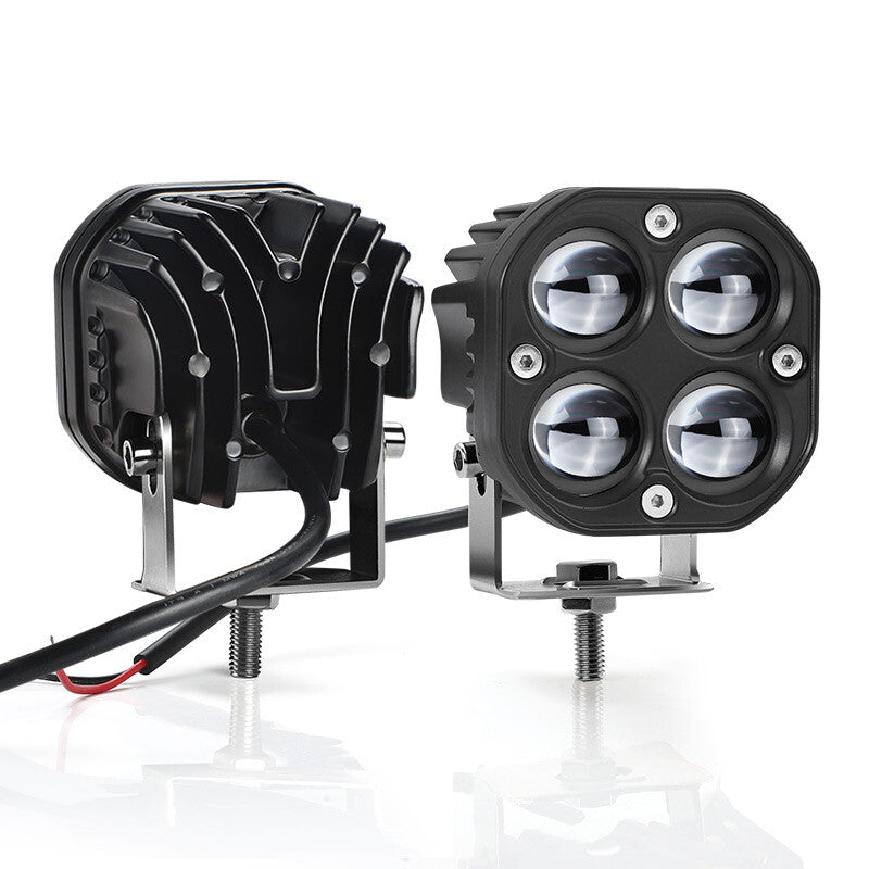 2X 3in LED Work Light Bar Pods Spot Driving Yellow White Dual Color Off Road Fog
