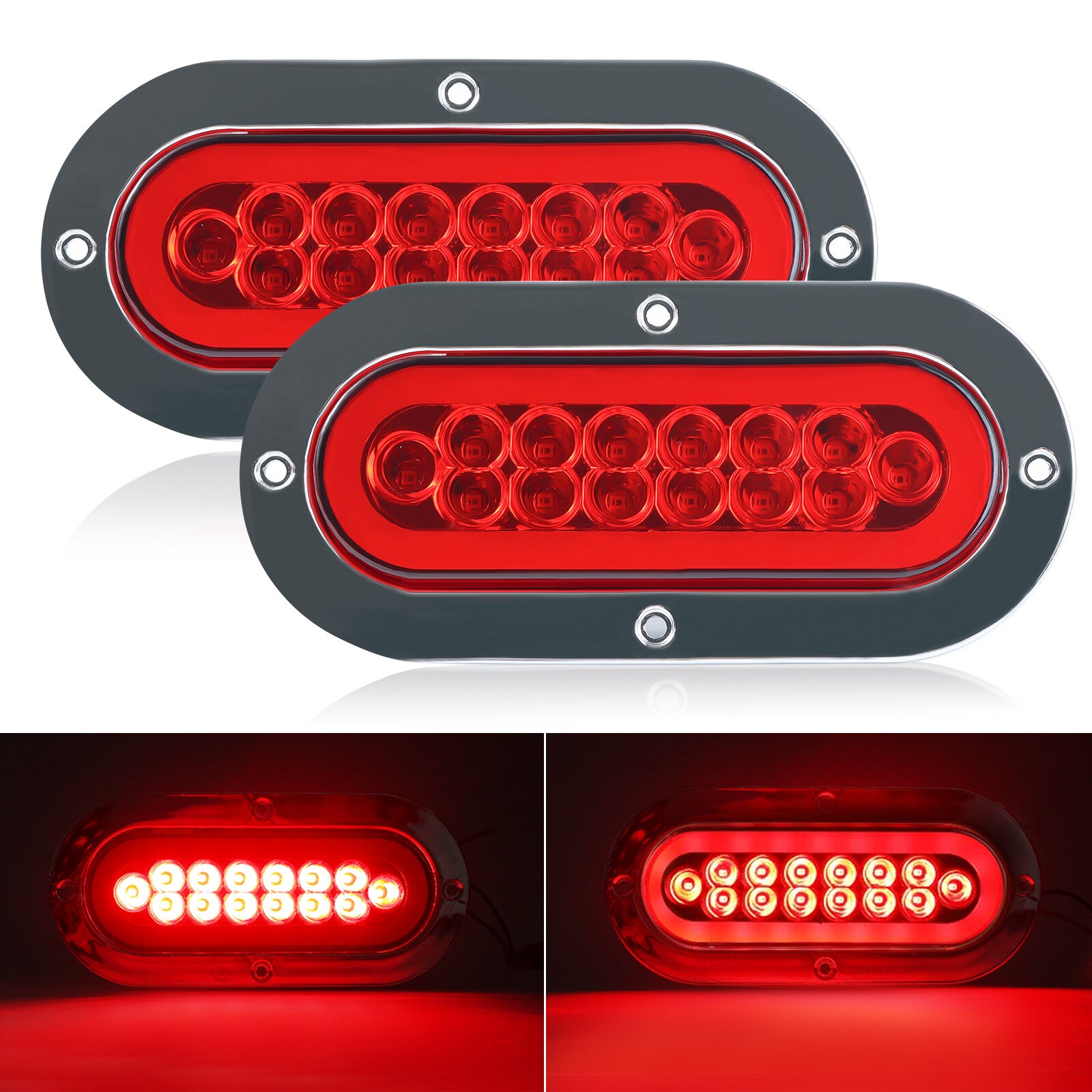 2x Oval Trailer Tail Light Stop Indicator Brake Rear Lamp Caravan Camper UTE UTV