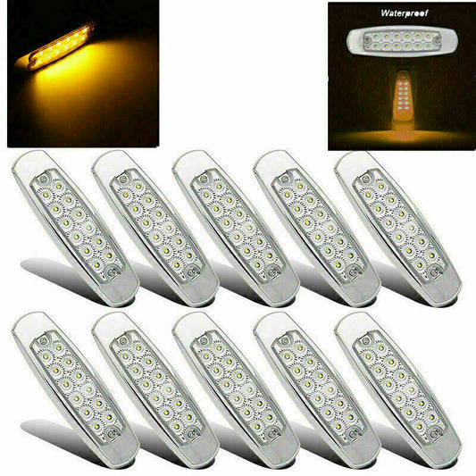 12V 12LED Amber White Side Marker Sealed Turn Signal Lamp for Kenworth for Peterbilt