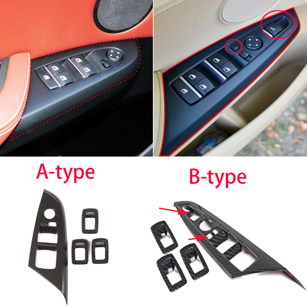 Oak Grain ABS Door Window Lift Switch Button Cover for BMW X3 F25 X4 F26 2014-17