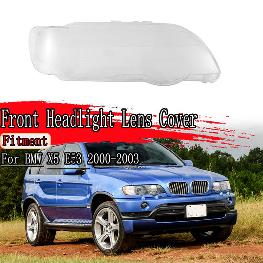 Suitable for BMW X5 E53 00-03, front transparent headlight lens cover (right side)