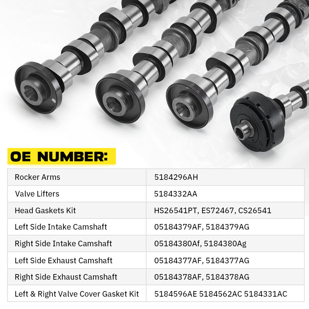 Set Cam Rocker Arms Lifters Kit For 2011-16 for Chrysler for Jeep for Dodge 3.6 Pentastar V6