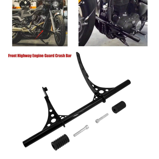 Front Highway Engine Guard Crash Bar Black for Harley Street Bob Low Rider 12-23