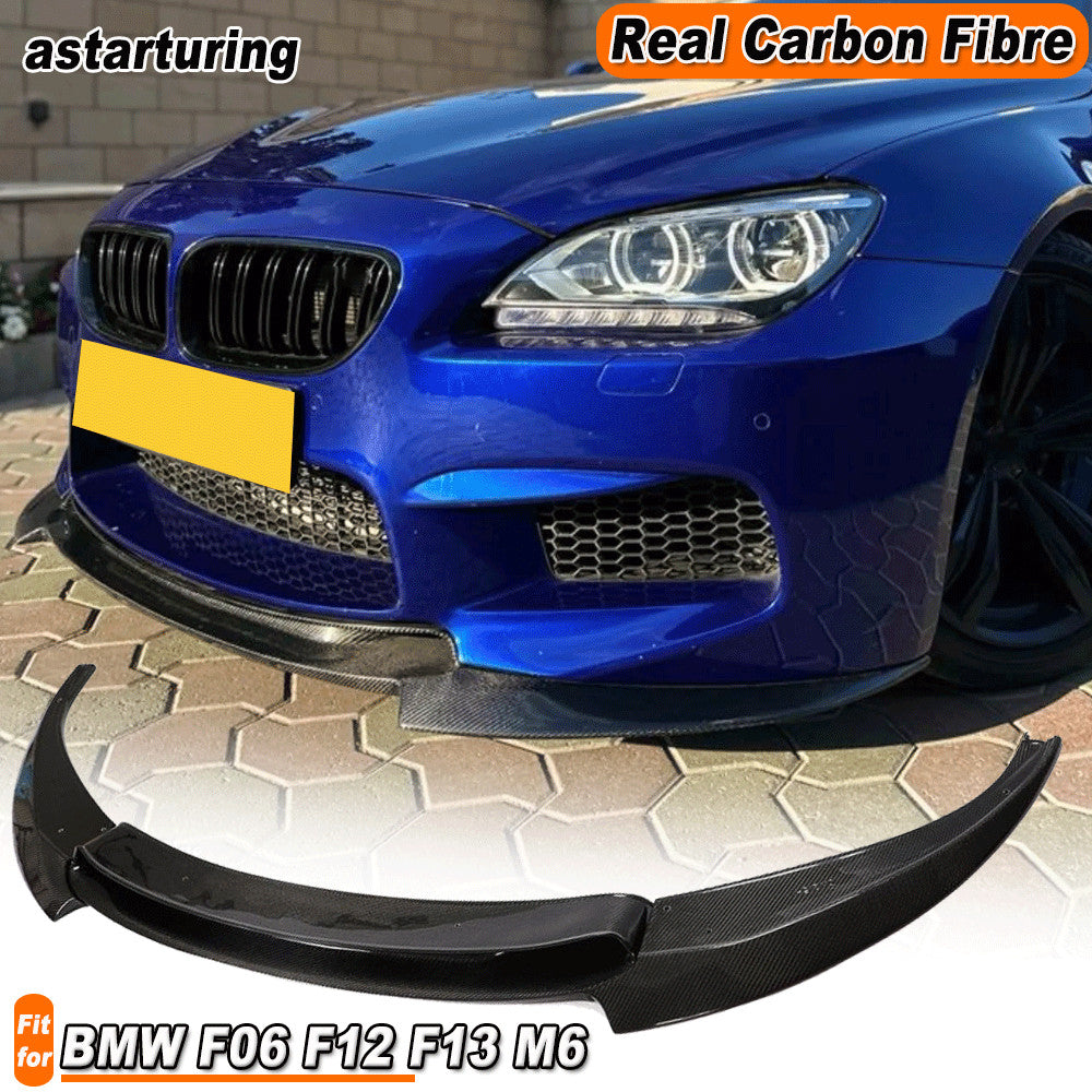 Fit for BMW 6 Series F06 F12 F13 M6 Real Carbon Fiber Front Bumper Lip Spoiler