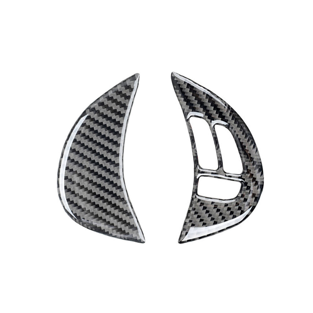 2x Carbon Fiber Steering Wheel Buttons Trim for Subaru Forester 2009-2013 Type B