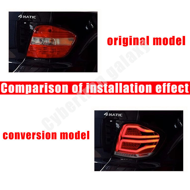 Black Fits 2006-2011 for Mercedes Benz W164 ML350 ML450 LED Bar Tail Lights Lamps