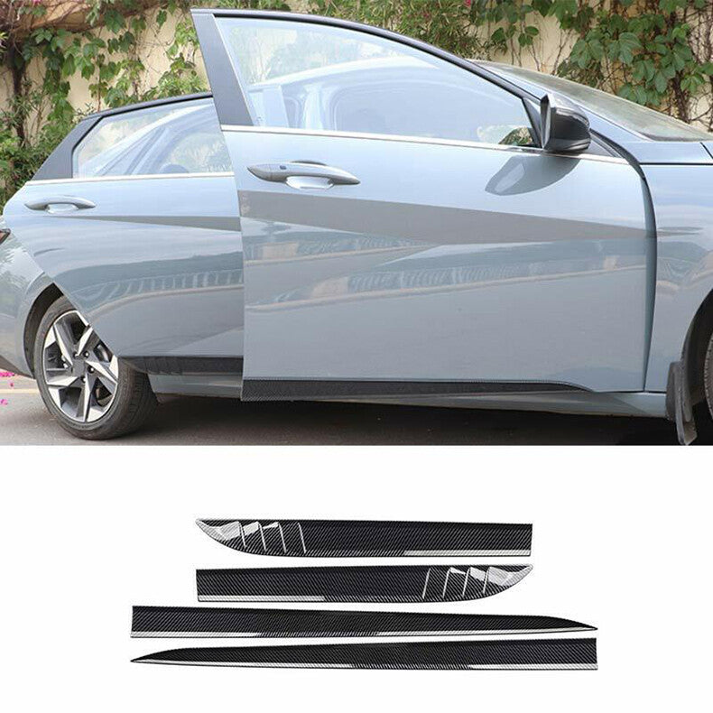 for Hyundai for Elantra 2021-23 Carbon Fiber Side Door Body Guard Molding Cover Trim